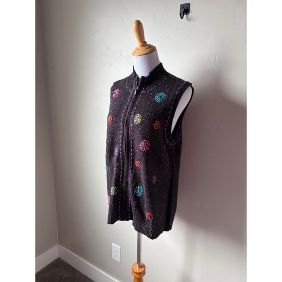 NWT Coldwater Creek Seasonal Swirl Sleeveless Full-Zip Sweater Vest- Size Large - Picture 6 of 6